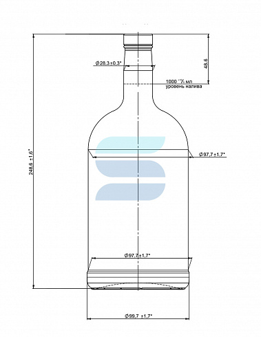 бутылка стеклянная п-28 1л «домашняя»